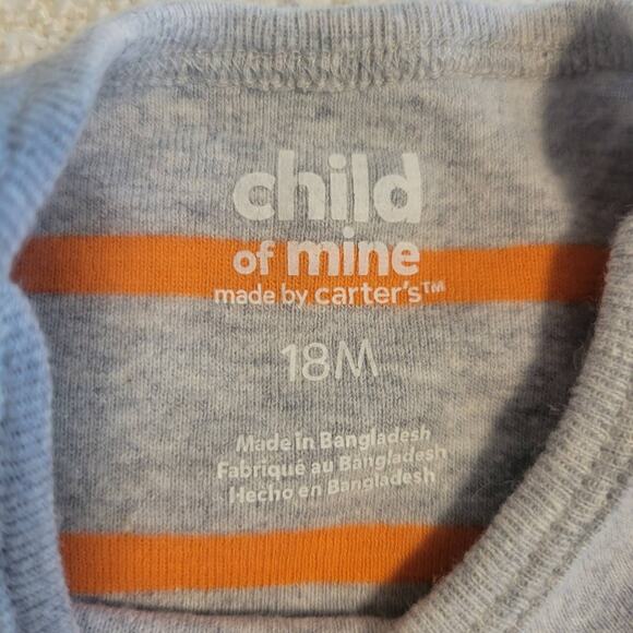 Child of Mine by Carter's Stripe Onesie 18 Months Orange and Gray - Picture 2 of 3